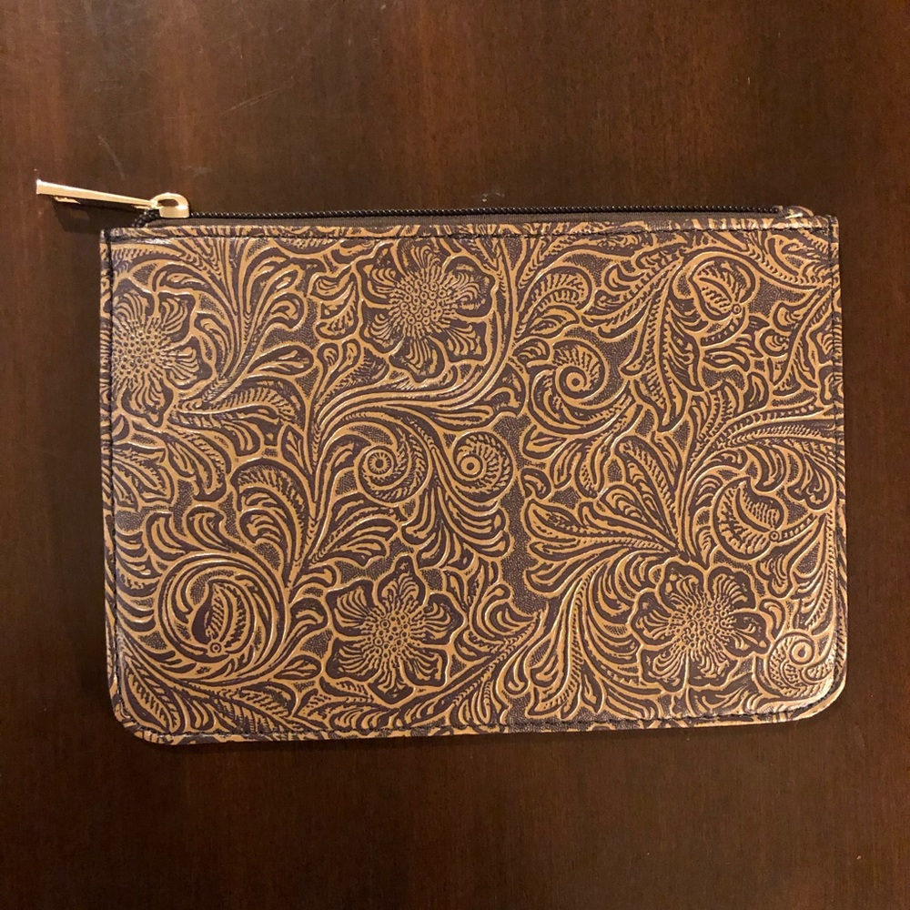 Tooled PU Leather Pouch/Bag NWOT